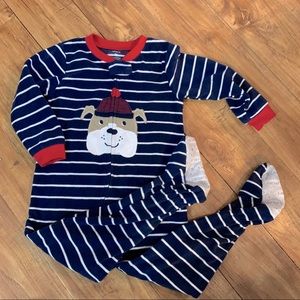 Carter’s Navy Dog Winter Fleece Footies PJs